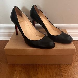 Authentic Christian Louboutin red soled black pumps size 38